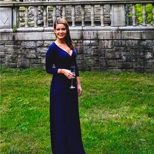 Navy jersey maxi dress